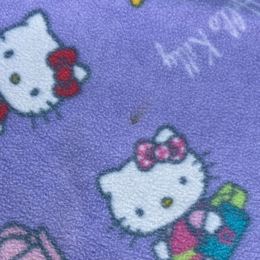Sanrio Hello Kitty Purple Fleece Throw Blanket Lets Shop Shopping Print Y2K